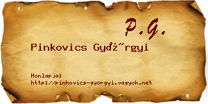 Pinkovics Györgyi névjegykártya